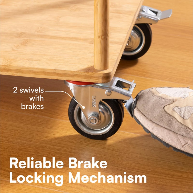 H&S Heavy Duty 75mm Caster Wheels for Trolley & Furniture â€“ 4 Casters with Brakes, Double Ball Bearing Swivel Heads, Black - Image 4